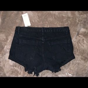 Black jean shorts